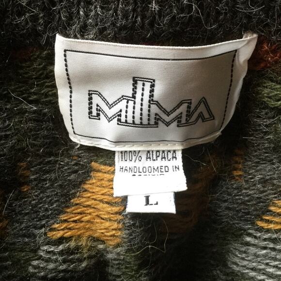 Millma 100% Alpaca Hand-Loomed Sweater – L – Geometric Knit from Bolivia - Picture 8 of 10